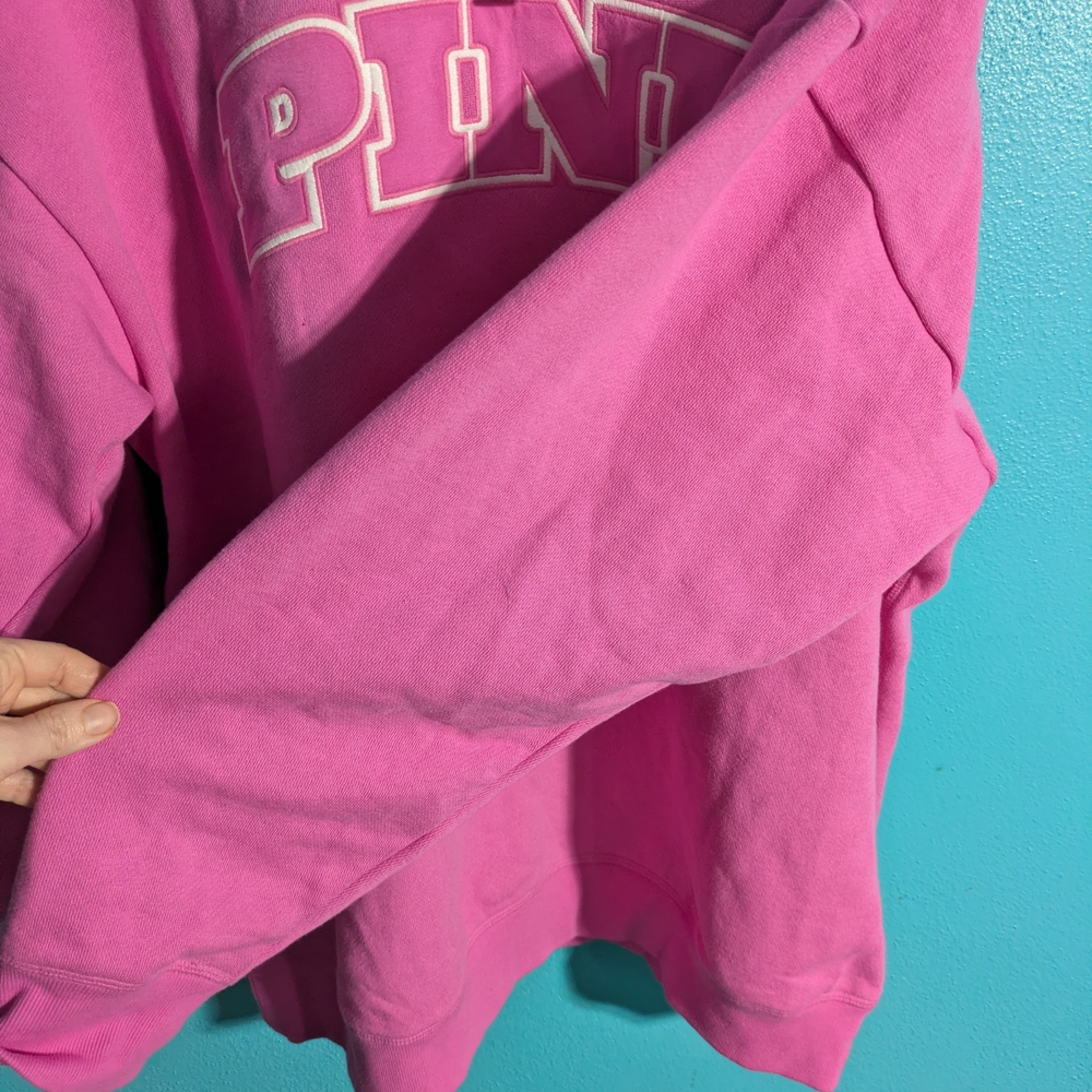 PINK Victoria's Secret Fleece Crewneck Sweatshirt - Bright Pink - Picture 3 of 8